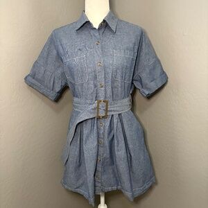 Banana‎ Republic Chambray Blue Dress With Belt Size S